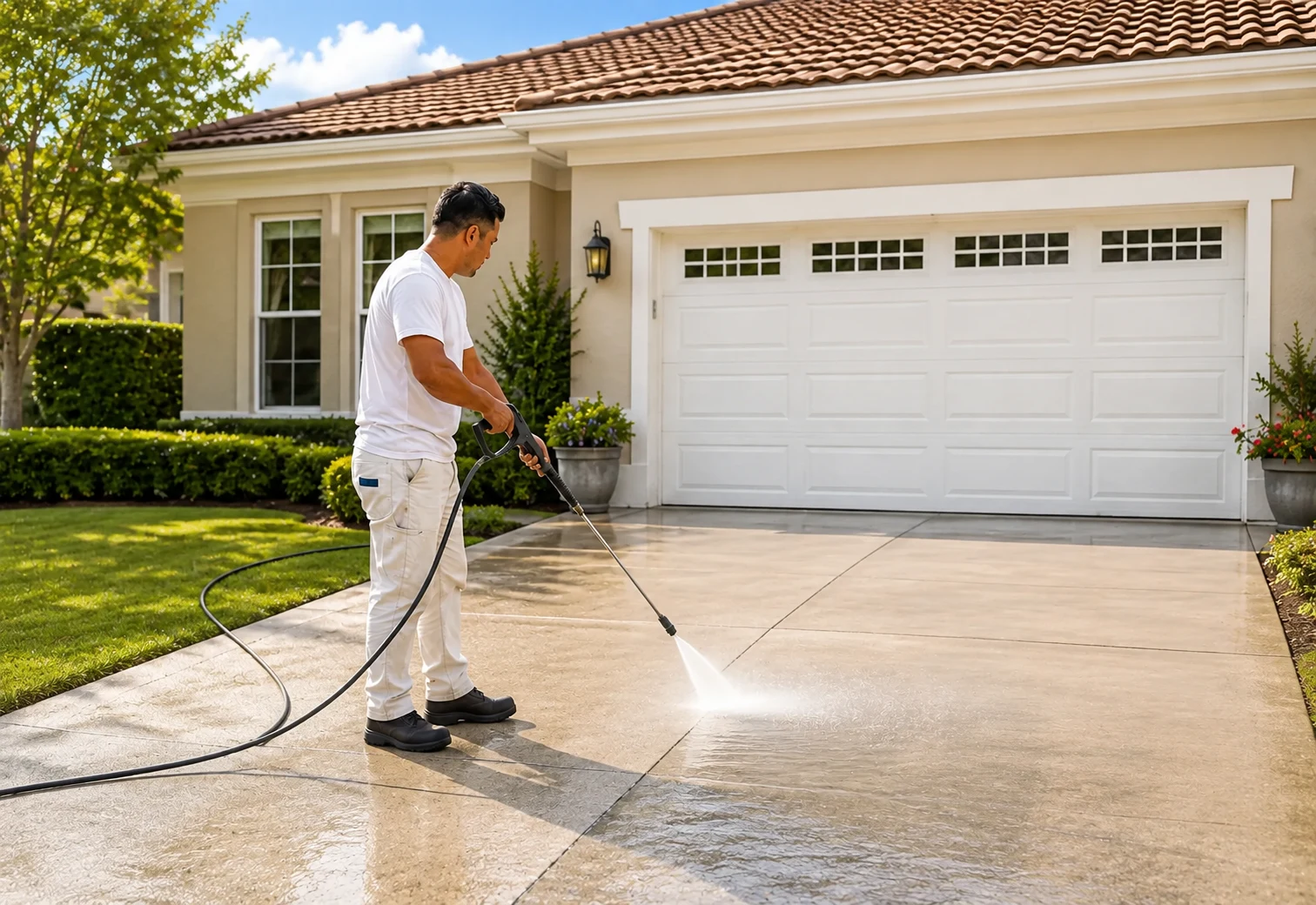 Driveway pressure washing service by Painting in the South