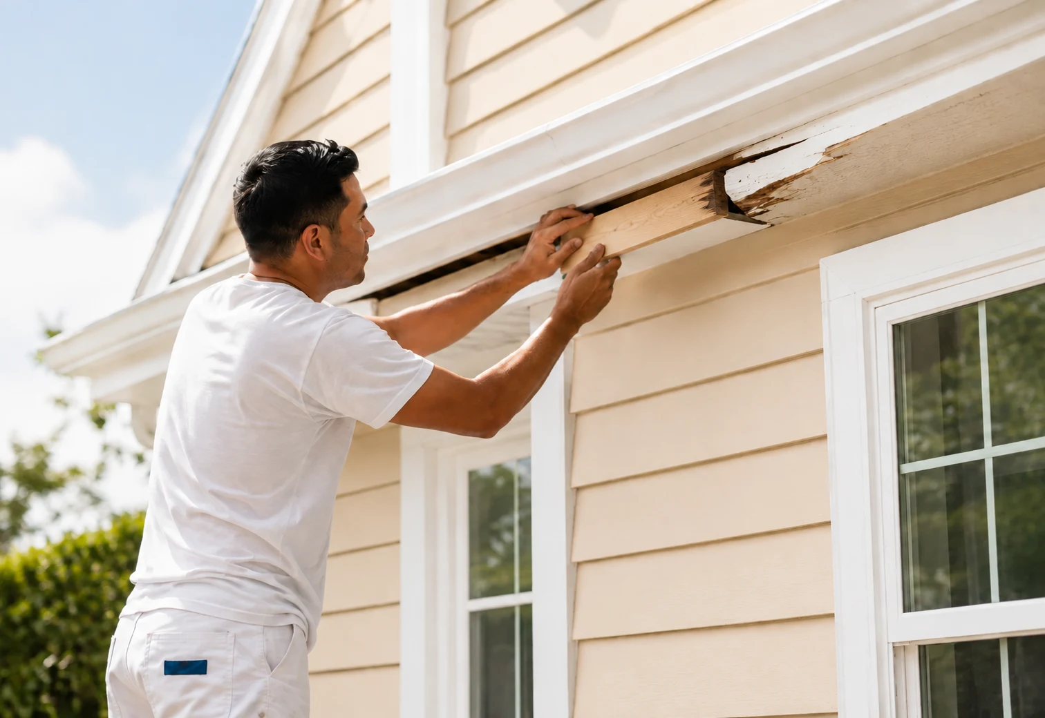 Exterior wood and trim repair service by Painting in the South